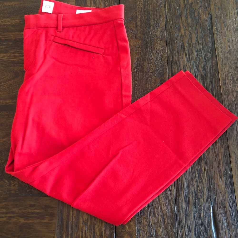 GAP Skinny Ankle Pants Red High Rise Tailored Trousers 12P